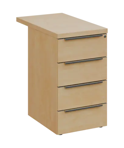 SIKC - 81 kontejner přístavný, 4-zásuvkový, deska 36 mm, centrální zámek, bříza světlá